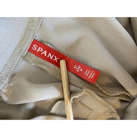 Spanx Carefree Crepe Trouser Pants Sz S Tahini Tan Career Work Office Capsule - Picture 7 of 14